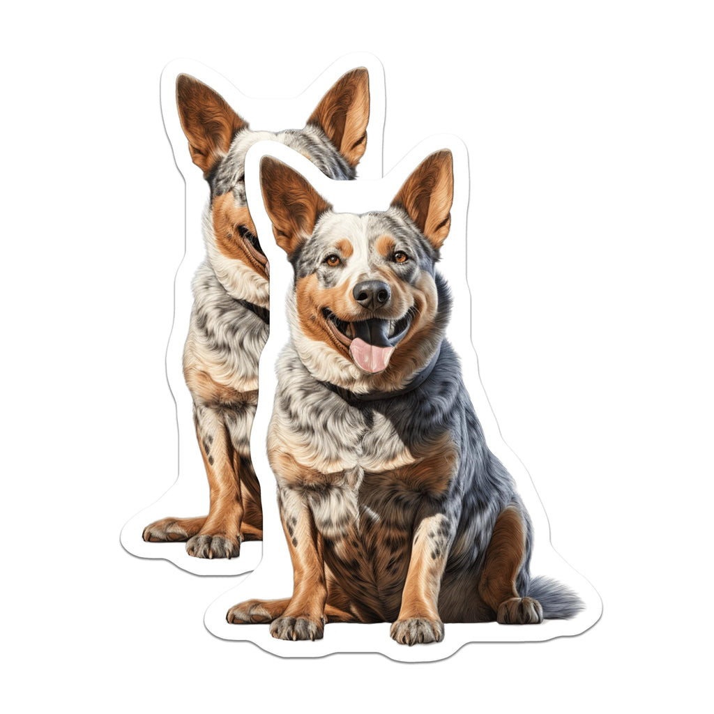 (2 Pack) Australian Cattle Dog Magnets - Blue Heeler Dog Lover - Pet Owner Kitchen Decor - 5 Inches On Longest Side - Thick Durable Magnet - Made in USA - MAG30139