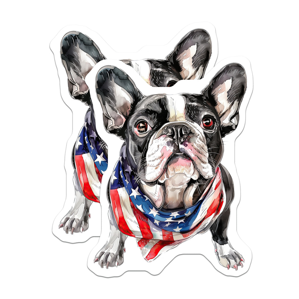 (2 Pack) French Bulldog Magnets - American Flag Dog Art - Patriotic Pet Lover Decor - 5 Inches On Longest Side - Thick Durable Magnet - Made in USA - MAG38014