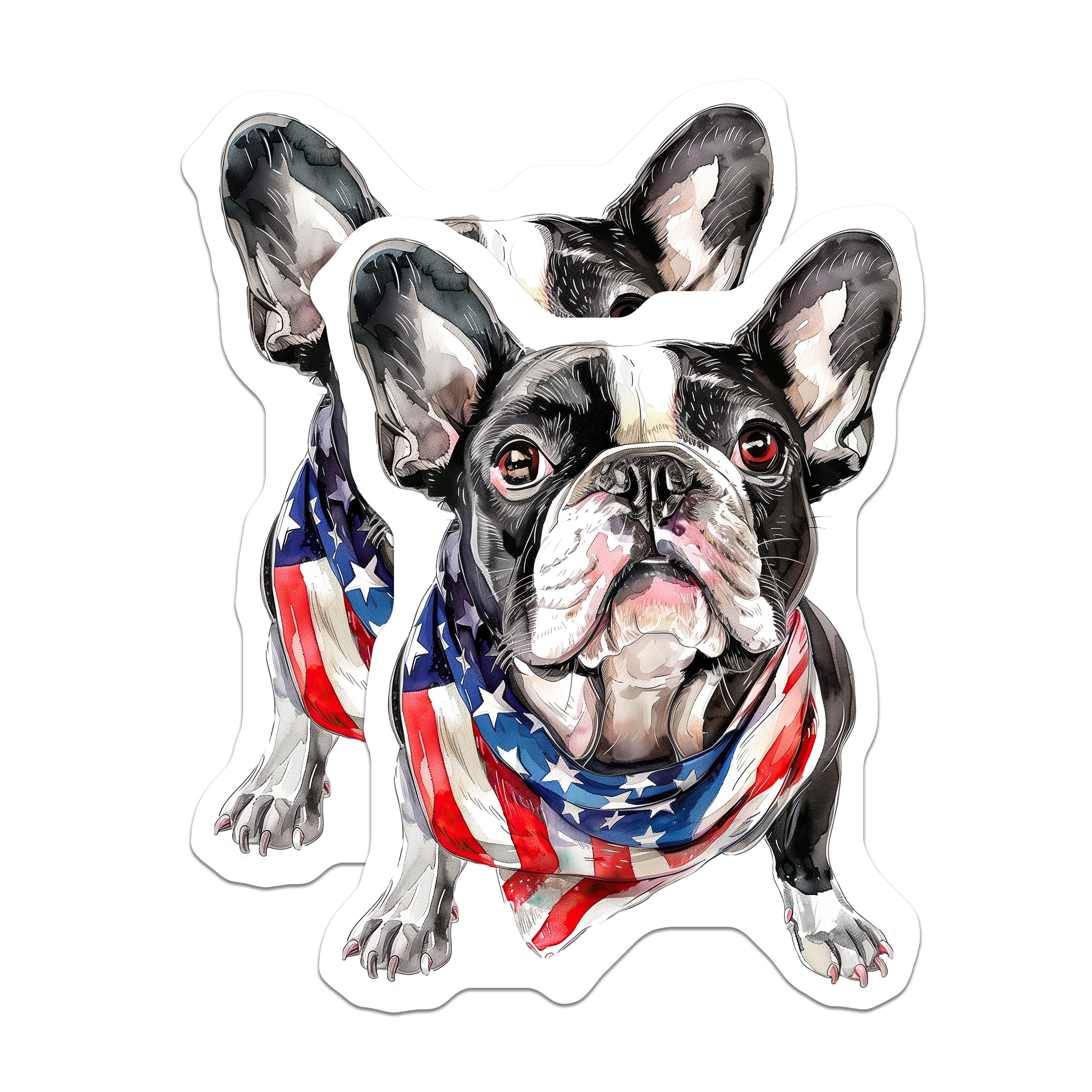 (2 Pack) French Bulldog Magnets - American Flag Dog Art - Patriotic Pet Lover Decor - 5 Inches On Longest Side - Thick Durable Magnet - Made in USA - MAG38014