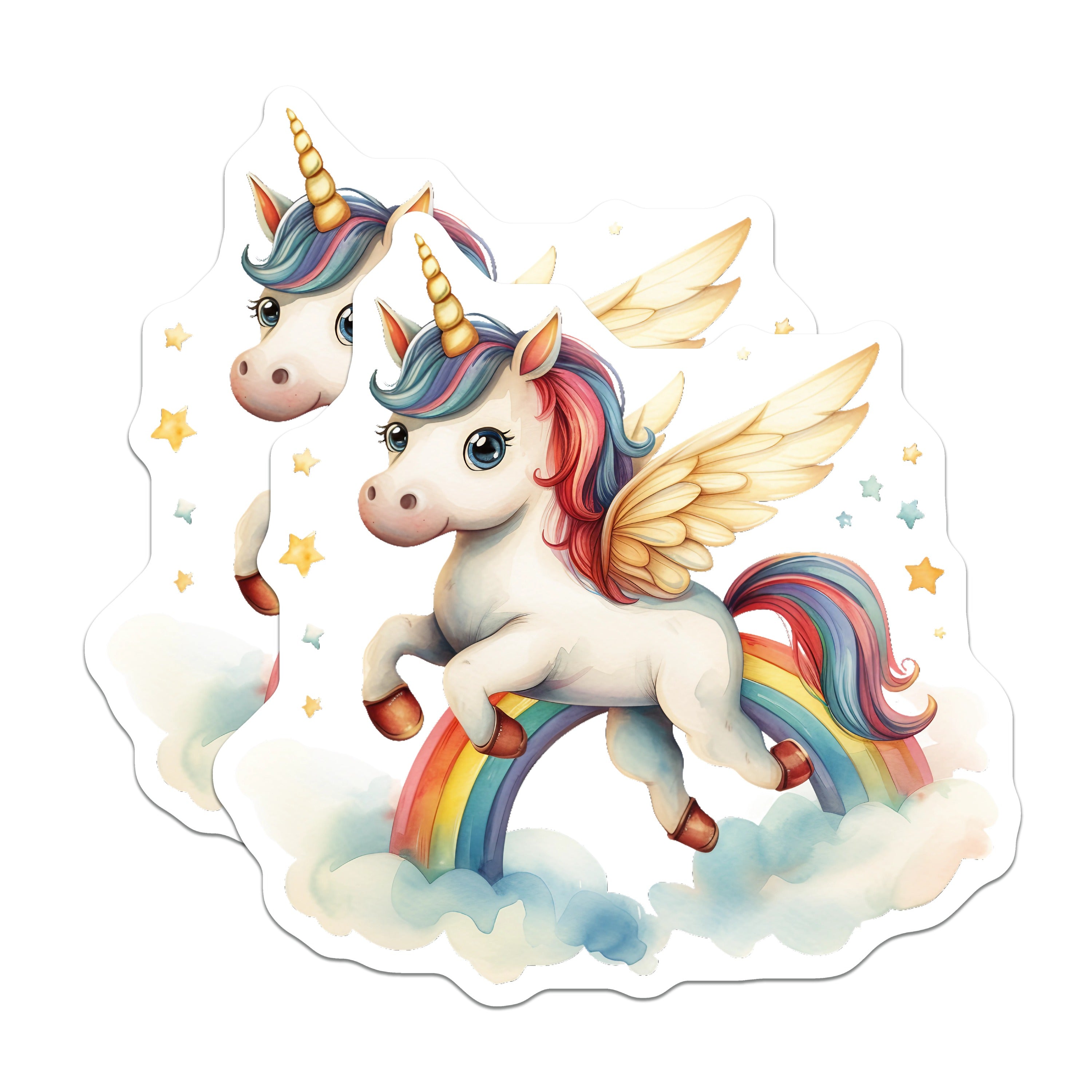 (2 Pack) Unicorn Rainbow Magnets - Magical Pegacorn Decor - Fantasy Kids Room Accessory - 5 Inches On Longest Side - Thick Durable Magnet - Made in USA - MAG37365