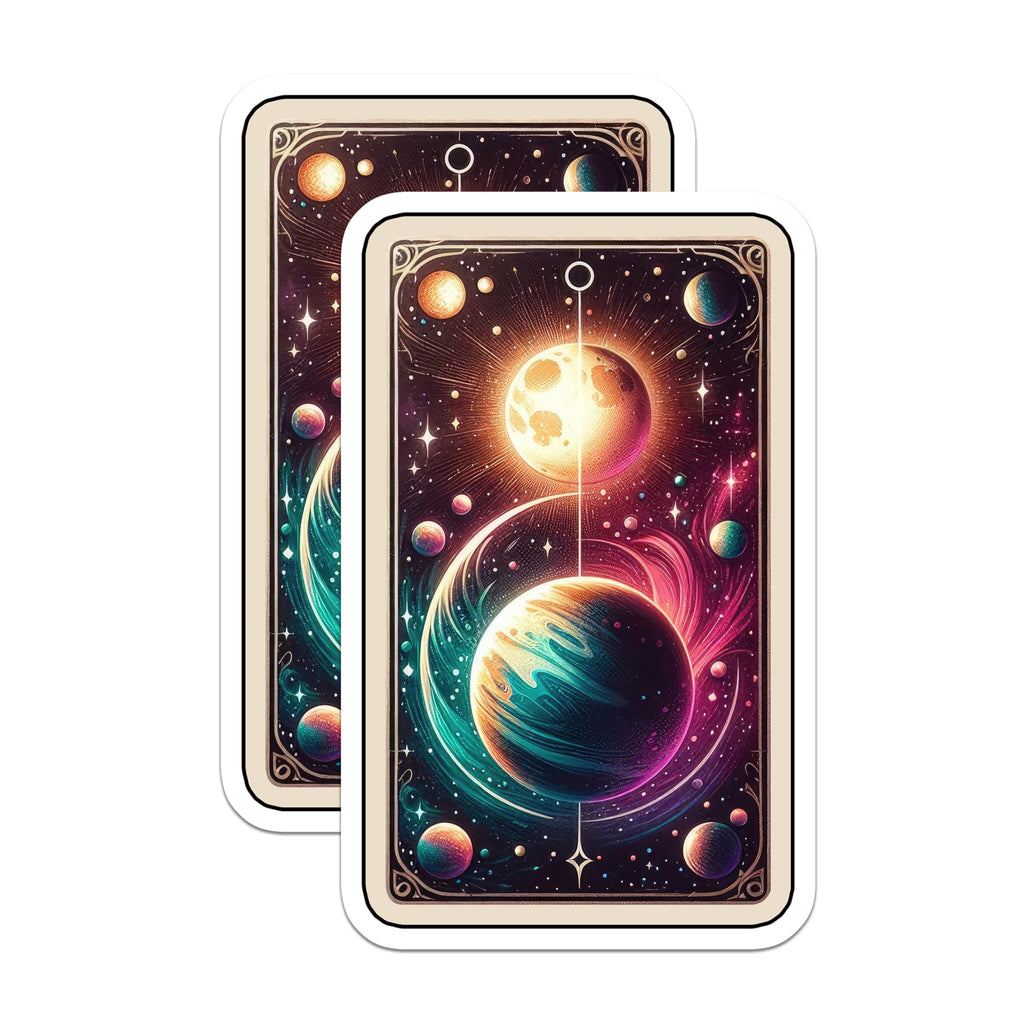 (2 Pack) Cosmic Planet Magnets - Mystical Galaxy Art - Vibrant Space Decor - 5 Inches On Longest Side - Thick Durable Magnet - Made in USA - MAG20814
