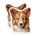 (2 Pack) Corgi Puppy Magnets - Dog Lover Decor - Pet Parent Kitchen Art - 5 Inches On Longest Side - Thick Durable Magnet - Made in USA - MAG29829