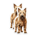 (2 Pack) Scruffy Terrier Magnets - Pet Lover Fridge Decor - Canine Parent Kitchen Art - 5 Inches On Longest Side - Thick Durable Magnet - Made in USA - MAG25225