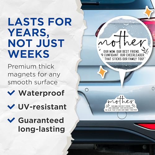 (2 Pack) Mother Magnets - Mother's Day Quote - Family Love Magnet - Mom Quote Decor - Mother Appreciation Magnets - 5" On Longest Side - for Cars, Fridges, Toolboxes - Made in USA - MAG6679