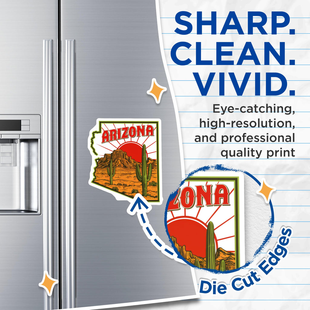(2 Pack) Arizona Magnets - Desert Landscape - State Souvenir - 5" On Longest Side - Premium Magnet - for Cars, Refrigerators, Toolboxes, Lockers - Made in USA - MAG18053