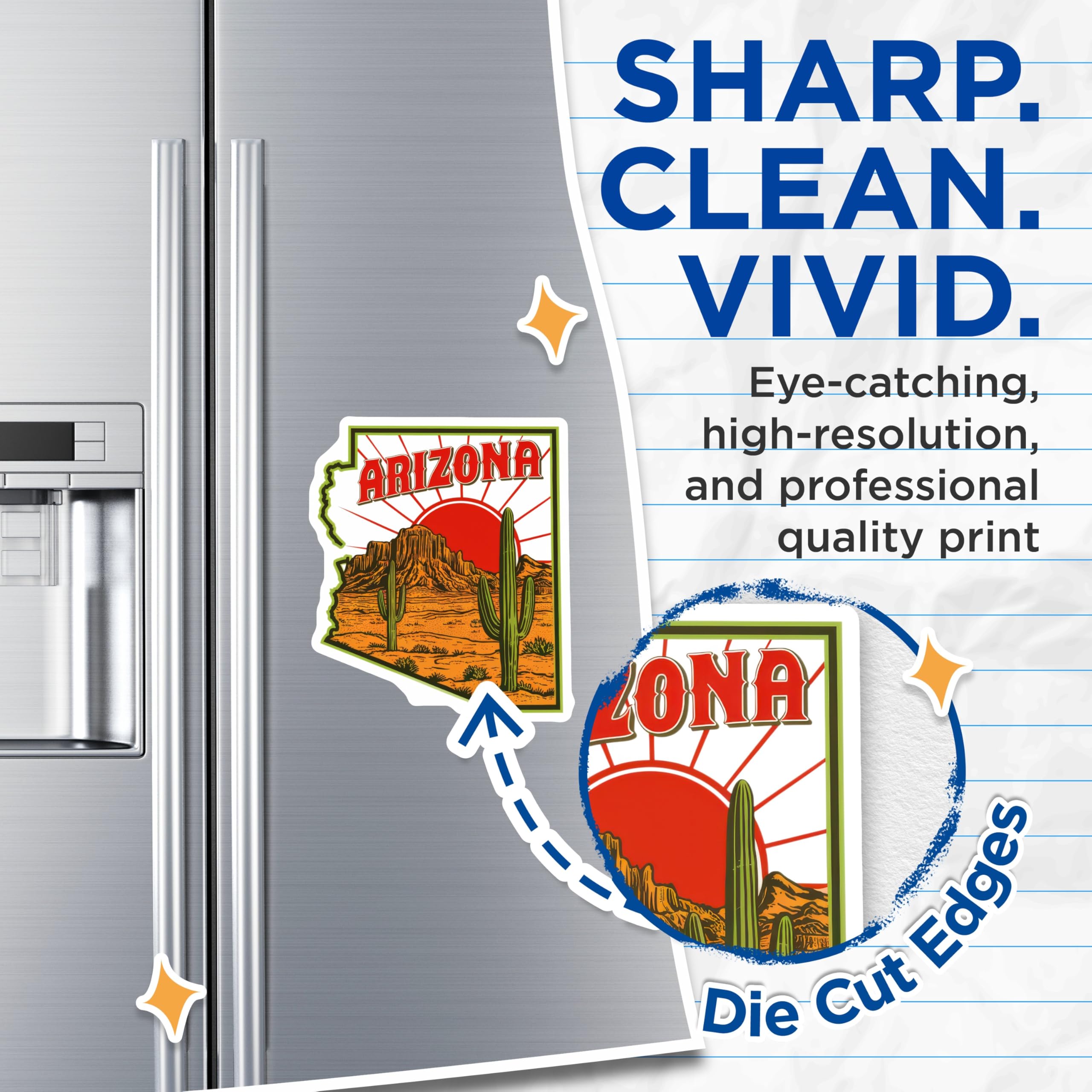 (2 Pack) Arizona Magnets - Desert Landscape - State Souvenir - 5" On Longest Side - Premium Magnet - for Cars, Refrigerators, Toolboxes, Lockers - Made in USA - MAG18053