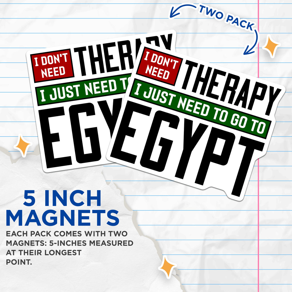 (2 Pack) Egypt Travel Magnets - Funny Wanderlust Sayings - Adventure Seeker Refrigerator Souvenirs - 5 Inches On Longest Side - Thick Durable Magnet - Made in USA - MAG37834