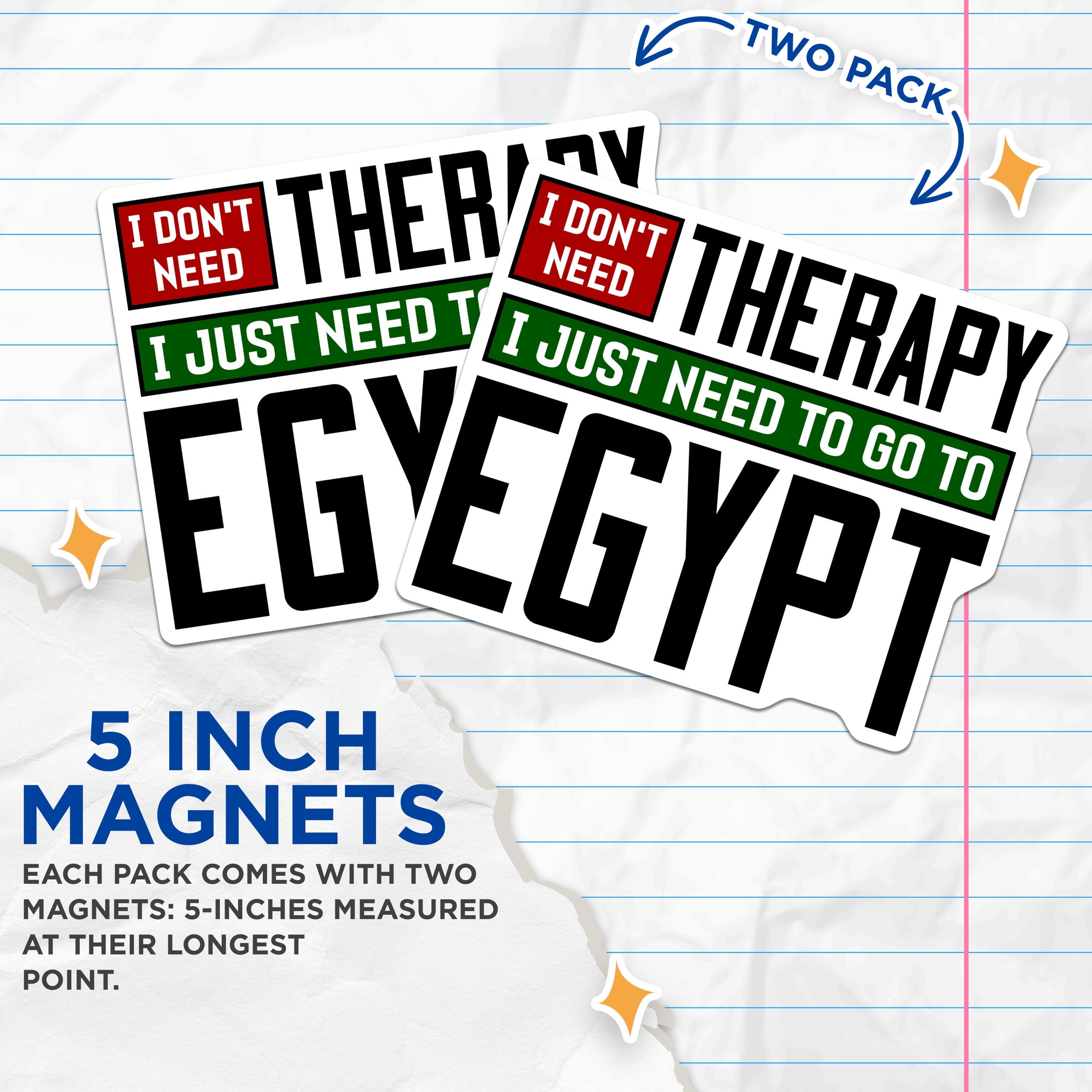 (2 Pack) Egypt Travel Magnets - Funny Wanderlust Sayings - Adventure Seeker Refrigerator Souvenirs - 5 Inches On Longest Side - Thick Durable Magnet - Made in USA - MAG37834