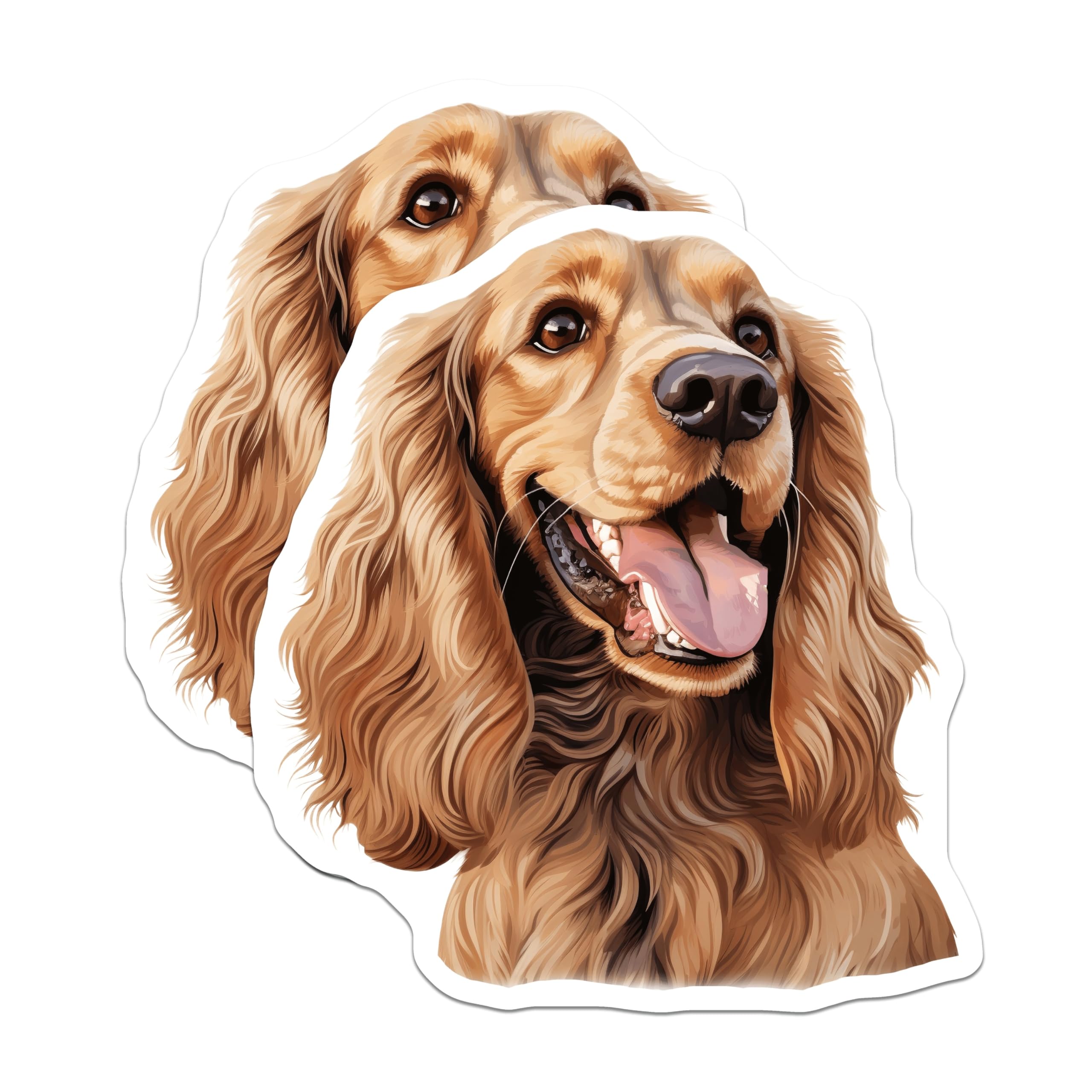 (2 Pack) Cocker Spaniel Magnets - Dog Art Decor - Pet Lover Collectibles - 5 Inches On Longest Side - Thick Durable Magnet - Made in USA - MAG23867