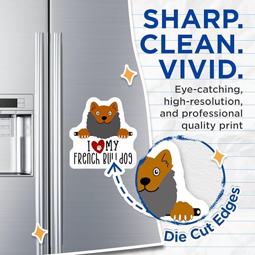 (2 Pack) I Love My French Bulldog Magnets - Cute Dog Car - Pet Lovers Car - French Bulldog - 5" On Longest Side - for Cars, Fridges, Toolboxes - Made in USA - MAG4305