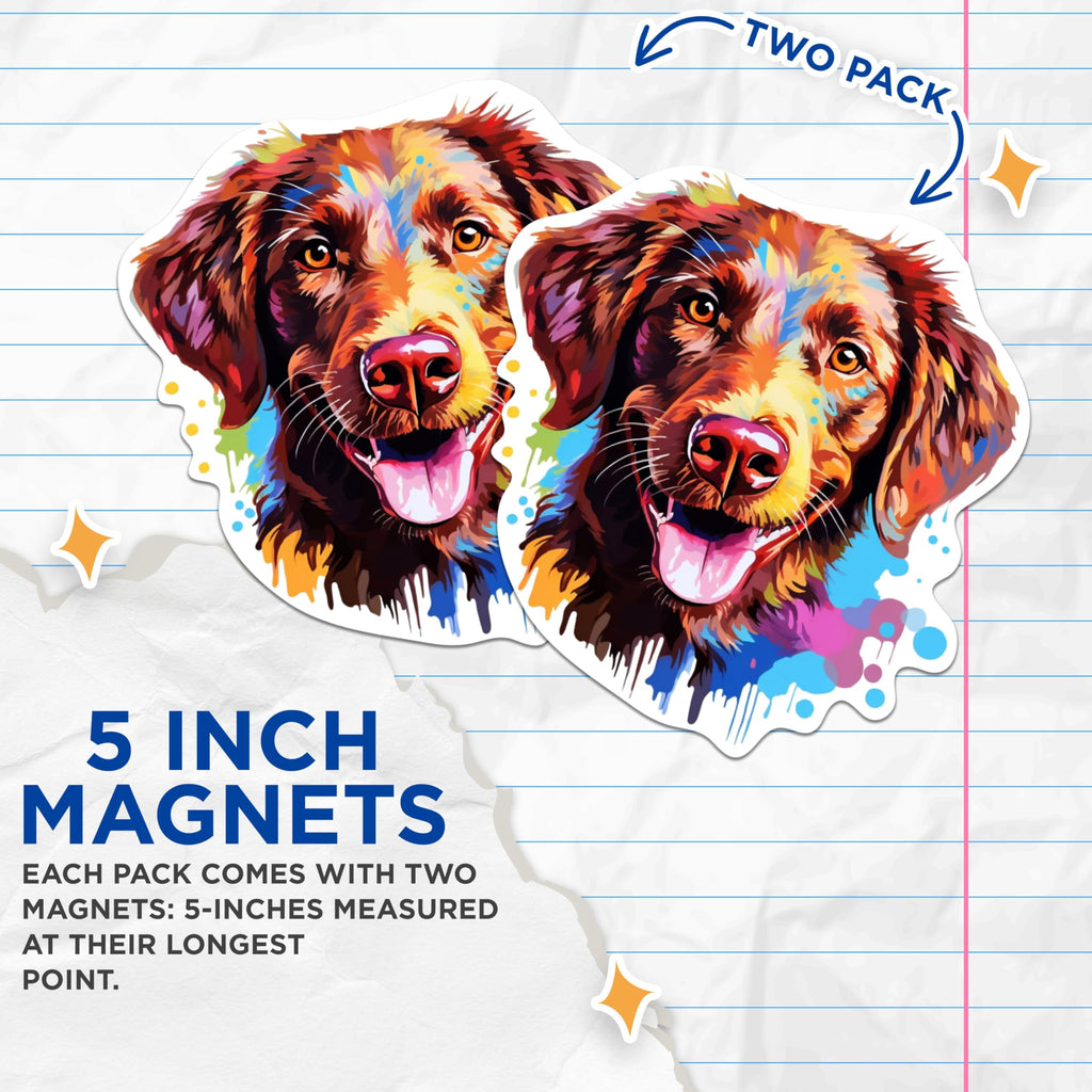 (2 Pack) Chesapeake Bay Retriever Dog Breed Magnets - 5 Inches On Longest Side - Choose from Over 100 Dog Breeds - for Cars, Refrigerators, Toolboxes - Made in USA - MAG1822