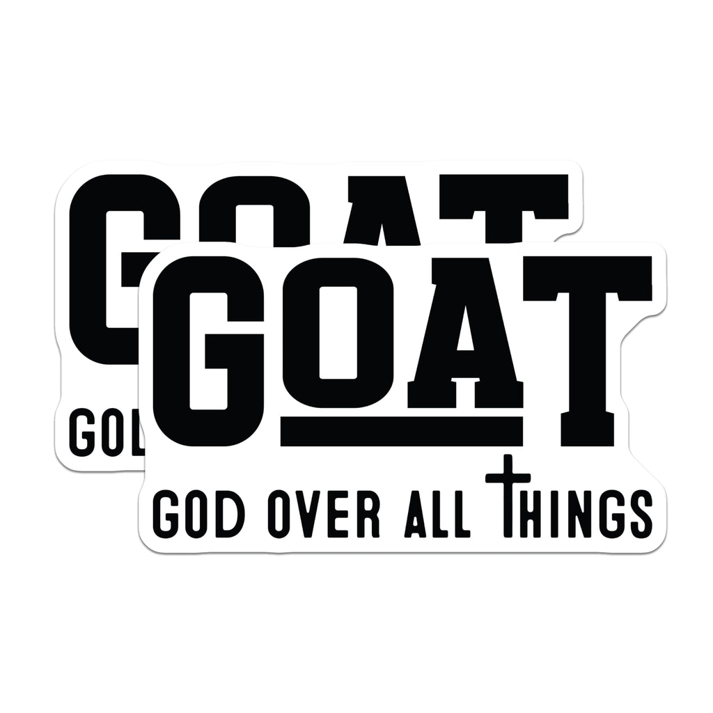 (2 Pack) Goat God Over All Things Magnets - Christian Faith Decor - Religious Affirmation Statement - 5 Inches On Longest Side - Thick Durable Magnet - Made in USA - MAG29768