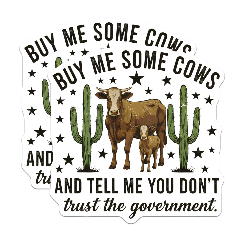 (2 Pack) Cow Magnets - Buy Me Cows - Funny Quote Magnets for Fridge - 5" On Longest Side - Premium Magnet - for Cars, Refrigerators, Toolboxes, Lockers - Made in USA - MAG14947