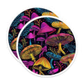 (2 Pack) Neon Mushroom Stickers - Trippy Art - Colorful Psychedelic Forest - 5" On Longest Side - Sticks to Smooth Flat Surfaces - Made in USA - BMCS6633