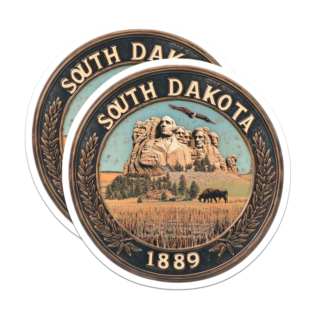 (2 Pack) South Dakota Magnets - Mount Rushmore - State Souvenir Fridge Decors - 5" On Longest Side - Premium Magnet - for Cars, Refrigerators, Toolboxes, Lockers - Made in USA - MAG15685