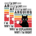 (3 Pack) Funny Cat Decals - Arguing Explained - Sarcastic Quote Decal - Laptop Decal - 3 Inches On Longest Side - Easy Peel & Apply - Made in USA - 3MCS6594