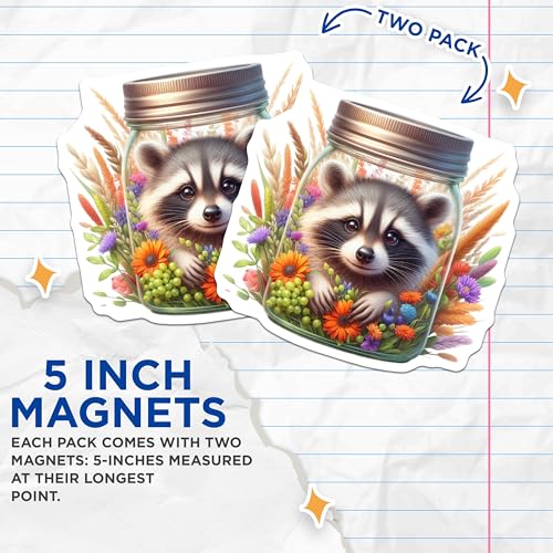 (2 Pack) Animal Kitchen Decor Magnet - Home Office Accessories - 5" On Longest Side - Sticks to Smooth Flat Surfaces - Made in USA - MAG9370