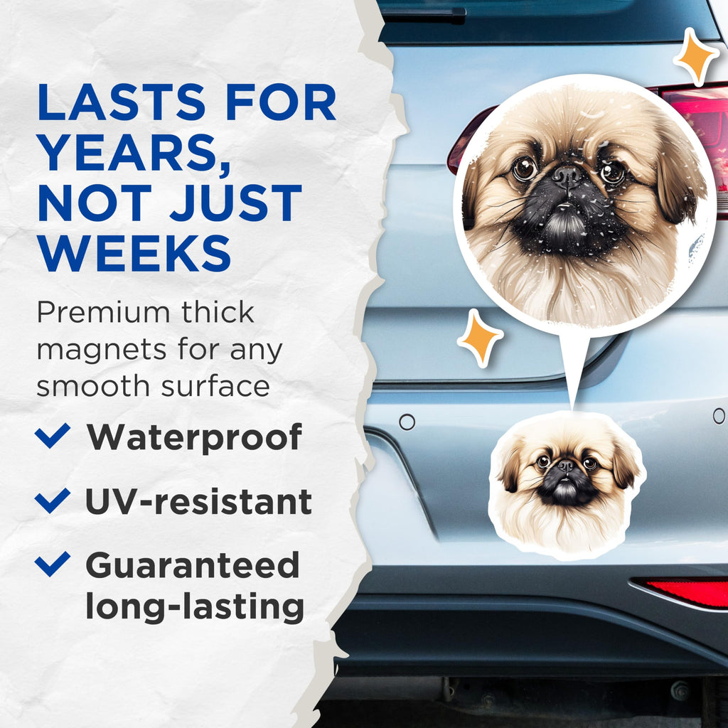 (2 Pack) Pekingese Dog Magnets - Pet Lover Decor - Animal Companion Magnets - 5 Inches On Longest Side - Thick Durable Magnet - Made in USA - MAG27732