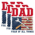 (3 Pack) Dad Fixer Decals - Patriotic Dad Decal - Wrench Hammer Decals - 3 Inches On Longest Side - Easy Peel & Apply - Made in USA - 3MCS7409