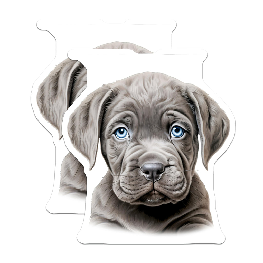 (2 Pack) Weimaraner Puppy Magnets - Adorable Blue Eyed Dog Lover Decor - Pet Parent Home Accents - Cute Animal Fridge Magnet - 5 Inches On Longest Side - Thick Durable Magnet - Made in USA - MAG30705