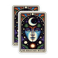(2 Pack) The Herditary Witch Stickers - Moon Face Stickers - Gothic Witchcraft Art Stickers - 5" On Longest Side - Sticks to Smooth Flat Surfaces - Made in USA - BMCS5430