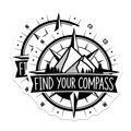(2 Pack) Mountain Compass Magnets - Outdoor Adventure Decor - Wanderlust Refrigerator Art - 5 Inches On Longest Side - Thick Durable Magnet - Made in USA - MAG36296