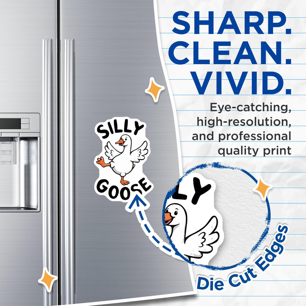 (2 Pack) Silly Goose Magnets - Funny Animal Humor - Cute Cartoon Goose - 5" On Longest Side - for Cars, Fridges, Toolboxes - Made in USA - MAG4608