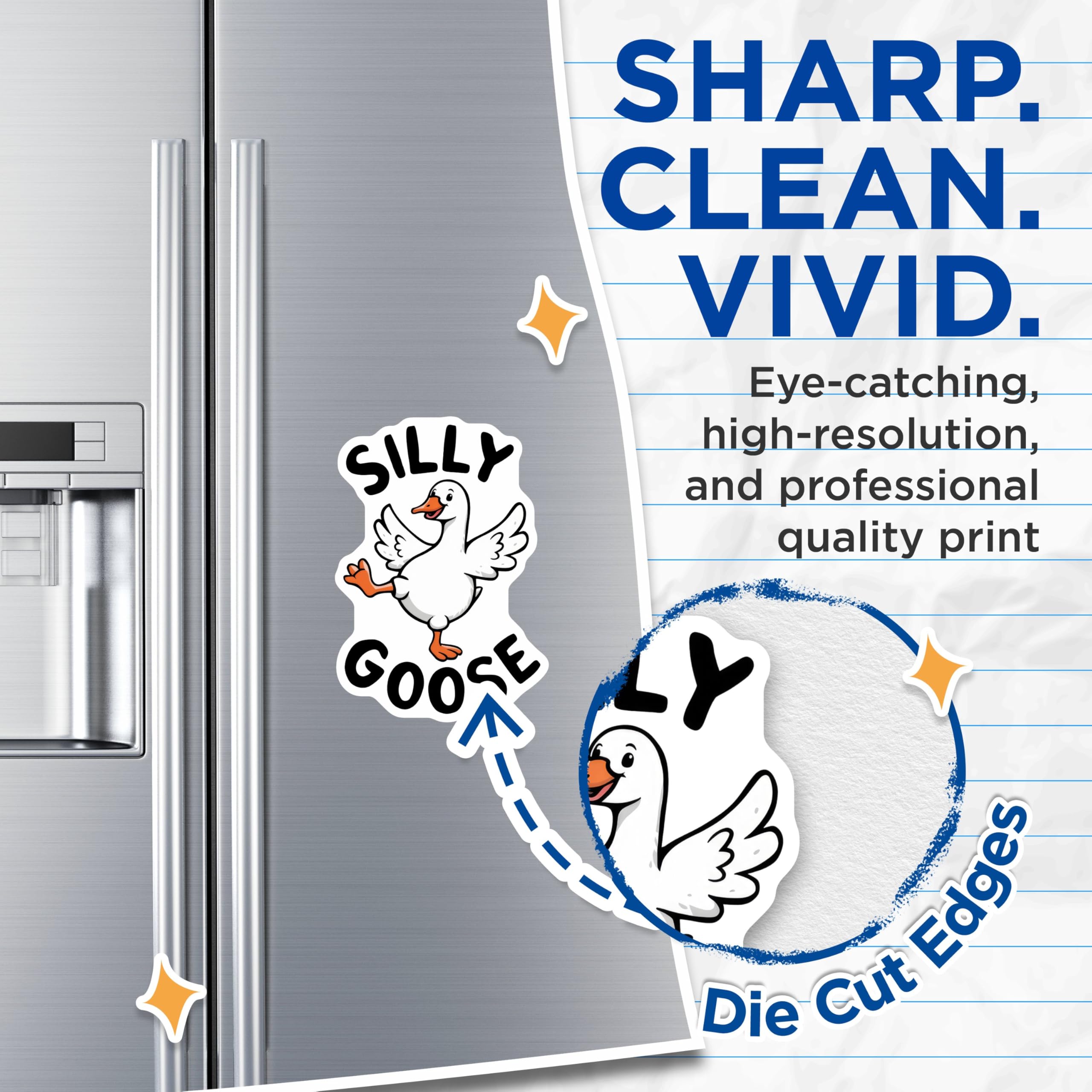 (2 Pack) Silly Goose Magnets - Funny Animal Humor - Cute Cartoon Goose - 5" On Longest Side - for Cars, Fridges, Toolboxes - Made in USA - MAG4608