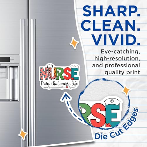 (2 Pack) Nurse Magnets - Livin That Nurse Life - Healthcare Worker Appreciation - Nursing Gifts - 5" On Longest Side - for Cars, Fridges, Toolboxes - Made in USA - MAG7153