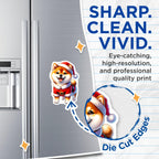 (2 Pack) Cute Shiba Inu Santa Magnets - Christmas Dog Lover - Holiday Refrigerator Decor - 5 Inches On Longest Side - Thick Durable Magnet - Made in USA - MAG29954