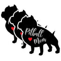 (3 Pack) Pitbull Mom Decals - Dog Lover - Laptop Decal - 3 Inches On Longest Side - Easy Peel & Apply - Made in USA - 3MCS1380