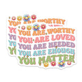 (2 Pack) You are Worthy Stickers - Motivational Quotes - Inspirational Words - Positive Affirmations - 5" On Longest Side - Sticks to Smooth Flat Surfaces - Made in USA - BMCS8239