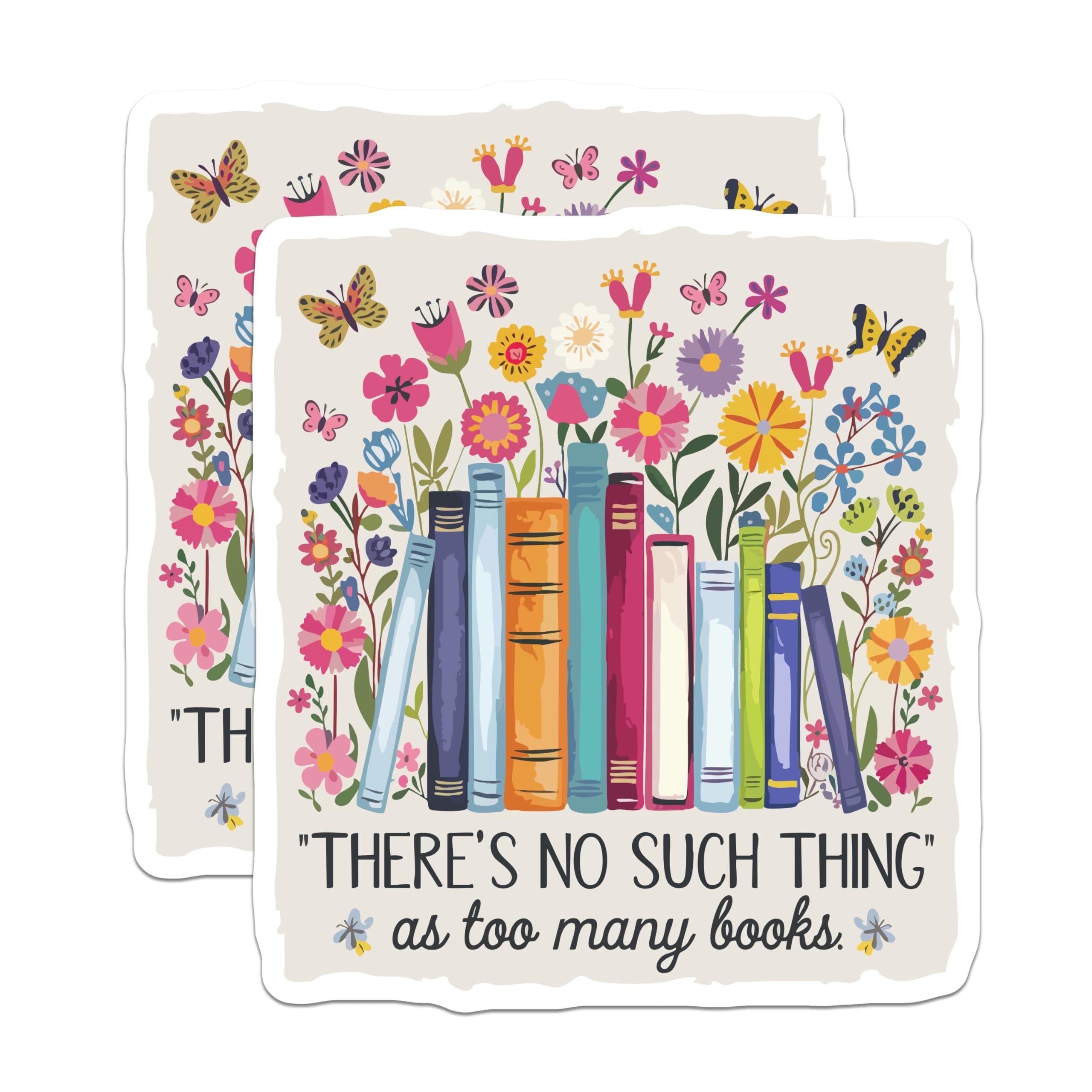 (2 Pack) Book Lover Magnets - Reading Quote Art - Literary Bookshelf Decor - 5 Inches On Longest Side - Thick Durable Magnet - Made in USA - MAG21700