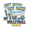 (2 Pack) Hot Mess Volleyball Mama Magnets - Always Stressed Volleyball Mom - Sports Parent Fridge Decal - 5 Inches On Longest Side - Thick Durable Magnet - Made in USA - MAG27248