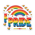 (2 Pack) Pride Rainbow Stickers - LGBTQ Love - 5" On Longest Side - Sticks to Smooth Flat Surfaces - Made in USA - BMCS9155 - BMCS9155