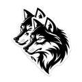 (2 Pack) Tribal Wolf Head Magnets - Wild Animal Fridge Art - Nature Lover Locker Decor - Outdoorsman Display - Teen Room Accent - 5" - Durable Magnet - Made in USA - MAG38421