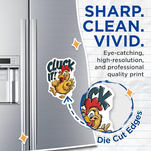 (2 Pack) Cluck It Magnets - Funny Chicken Magnets - Humorous Fridge Magnets - Farmhouse Kitchen - 5" On Longest Side - for Cars, Fridges, Toolboxes - Made in USA - MAG3958