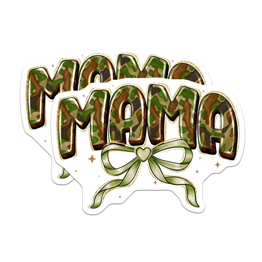 (2 Pack) Camo Mama Magnets - Military Mom Accessories - Proud Service Family - Mother's Day Ideas for Her - 5 Inches On Longest Side - Thick Durable Magnet - Made in USA - MAG26545