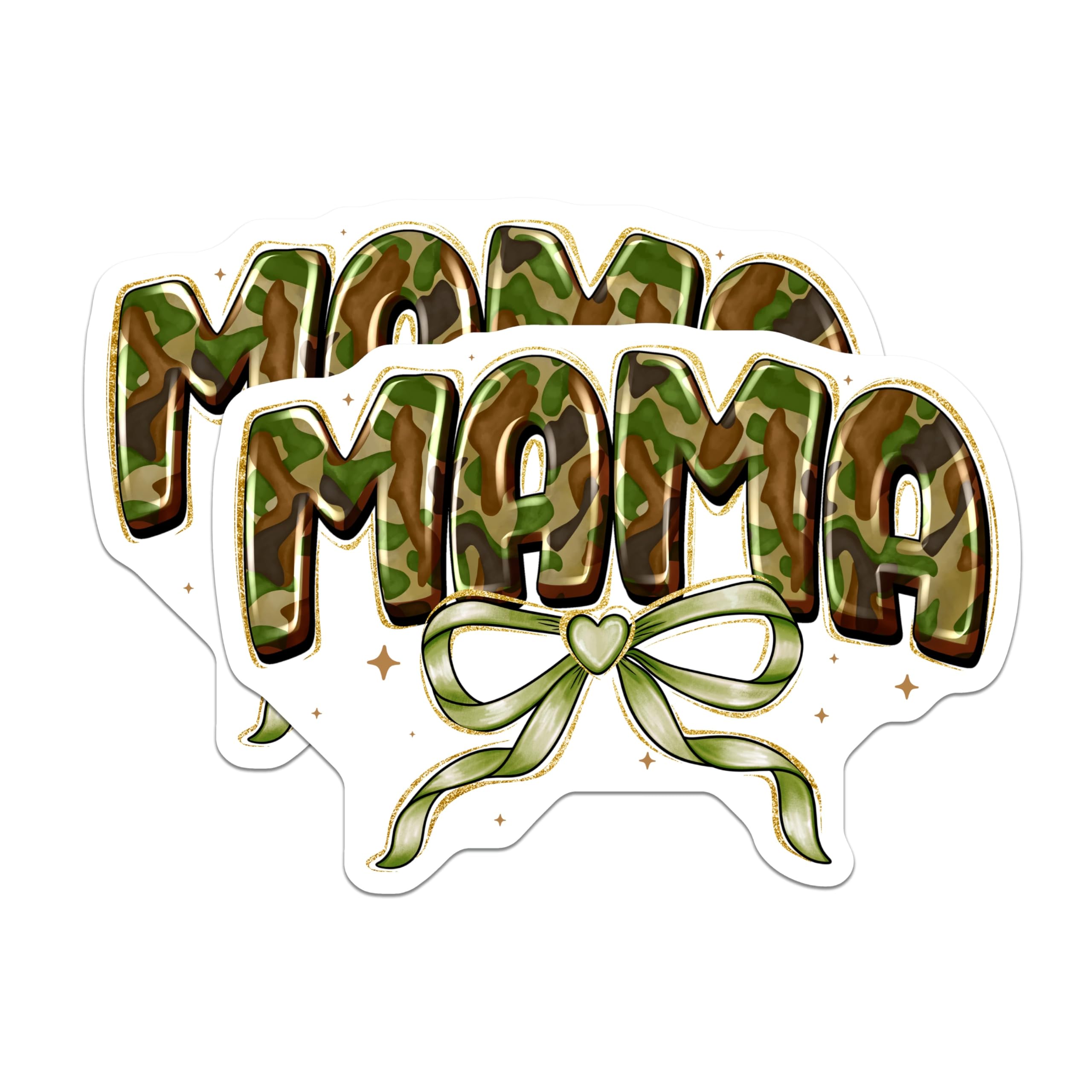 (2 Pack) Camo Mama Magnets - Military Mom Accessories - Proud Service Family - Mother's Day Ideas for Her - 5 Inches On Longest Side - Thick Durable Magnet - Made in USA - MAG26545