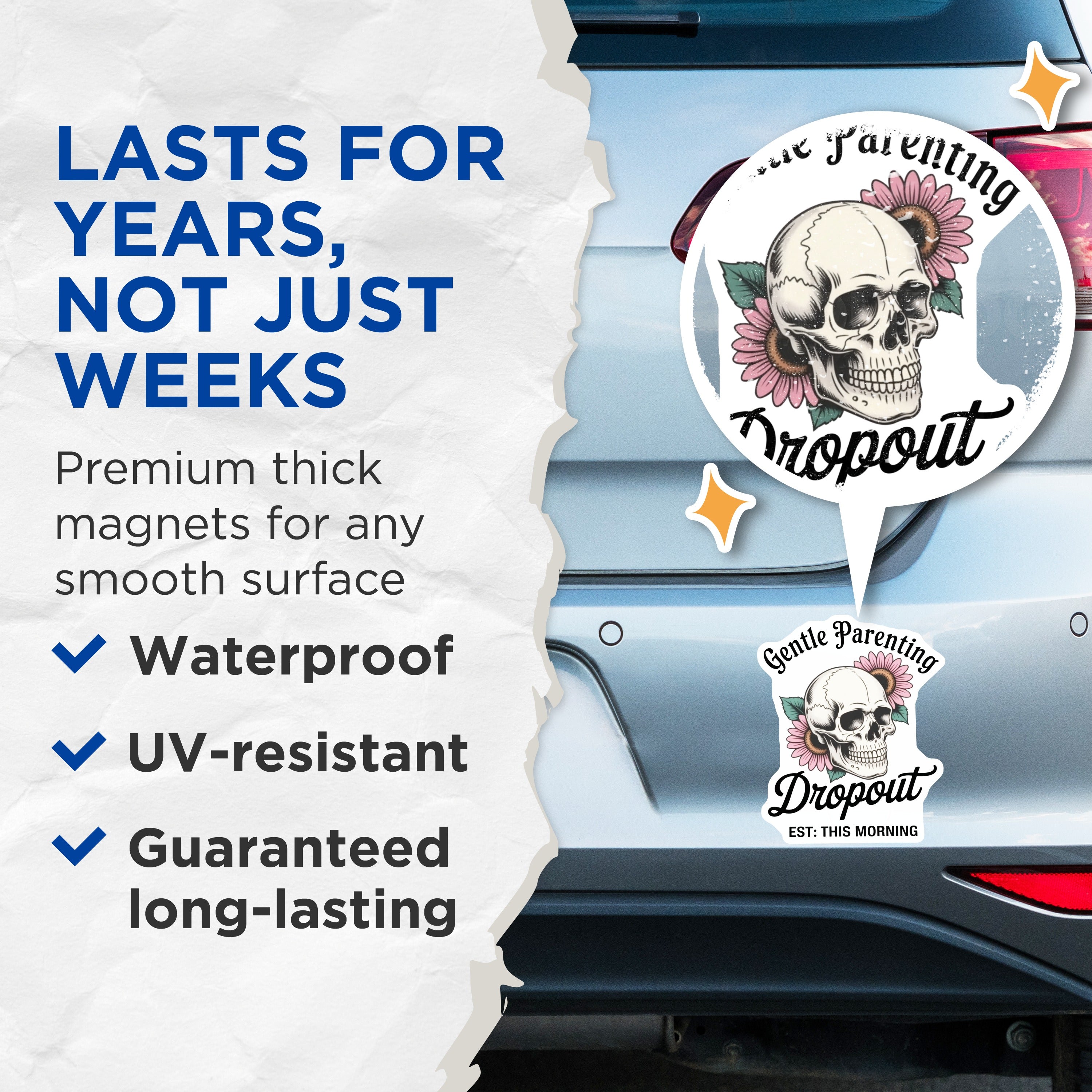 (2 Pack) Gentle Parenting Dropout Magnets - Sarcastic Mom Humor - Overwhelmed Parent Decor - 5 Inches On Longest Side - Thick Durable Magnet - Made in USA - MAG38672