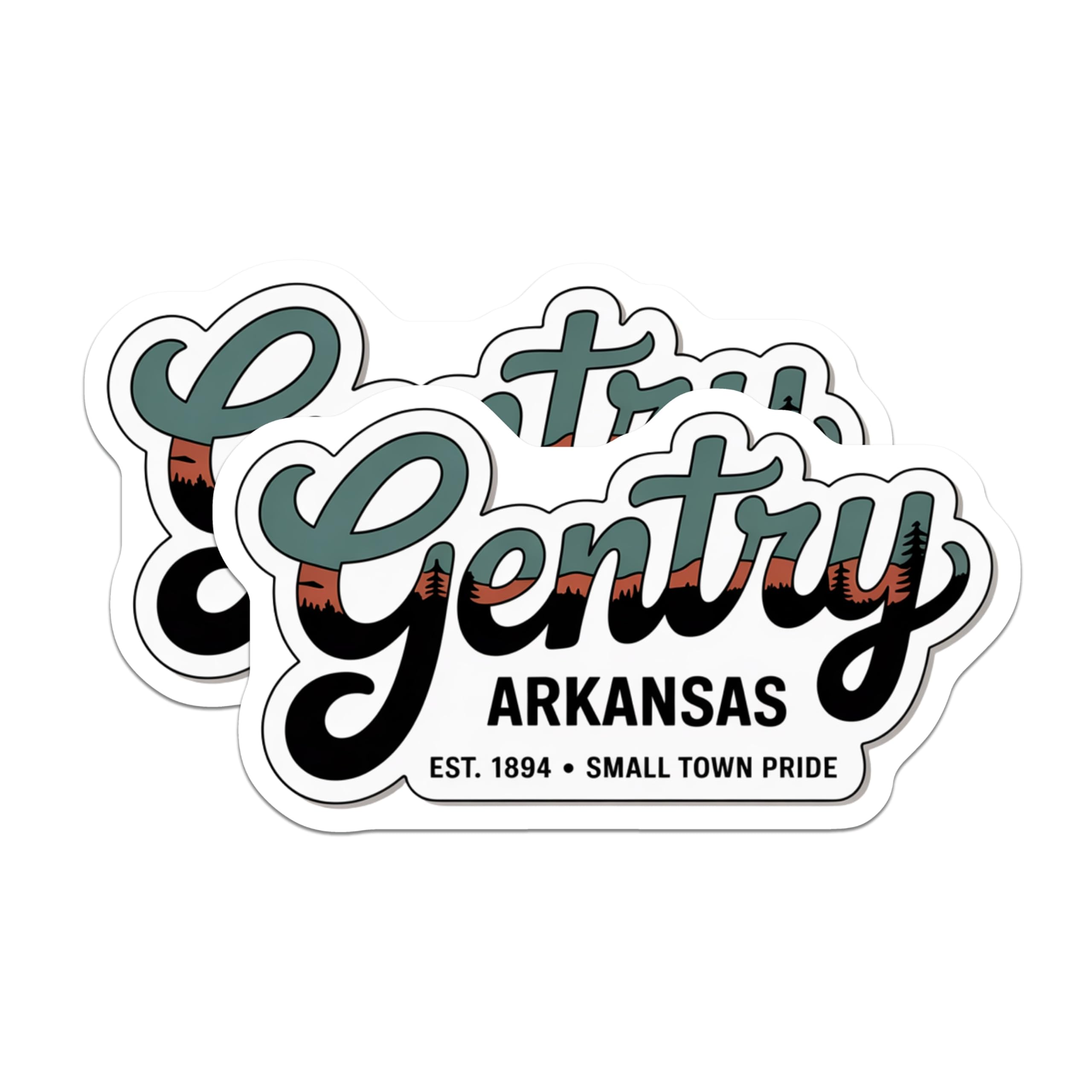 (2 Pack) Gentry Arkansas Magnets - Small Town Pride - Home State Souvenir Fridge Decor - 5" On Longest Side - Premium Magnet - for Cars, Refrigerators, Toolboxes, Lockers - Made in USA - MAG18138