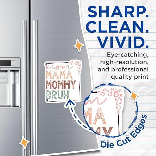 (2 Pack) Mom Mama Mommy Bruh Magnets - Mom Life - Funny Mom Quotes - Motherhood Humor - 5" On Longest Side - for Cars, Fridges, Toolboxes - Made in USA - MAG6973