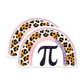 (2 Pack) Pi Day Math Stickers - Leopard Rainbow Math Humor - Unique Pi Nerd - 5" On Longest Side - Sticks to Smooth Flat Surfaces - Made in USA - BMCS8166
