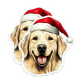 (2 Pack) Golden Retriever Magnets - Christmas Dog Breed Decor - Festive Canine Refrigerator Art - Happy Pet Holiday - 5 Inches On Longest Side - Thick Durable Magnet - Made in USA - MAG24725