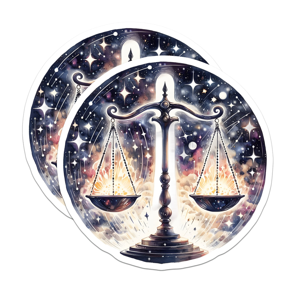 (2 Pack) Libra Zodiac Magnets - Celestial Scales Astrology Cosmic Balance - Mystical Spiritual Home Decor - 5 Inches On Longest Side - Thick Durable Magnet - Made in USA - MAG38923