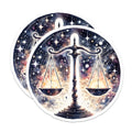 (2 Pack) Libra Zodiac Magnets - Celestial Scales Astrology Cosmic Balance - Mystical Spiritual Home Decor - 5 Inches On Longest Side - Thick Durable Magnet - Made in USA - MAG38923