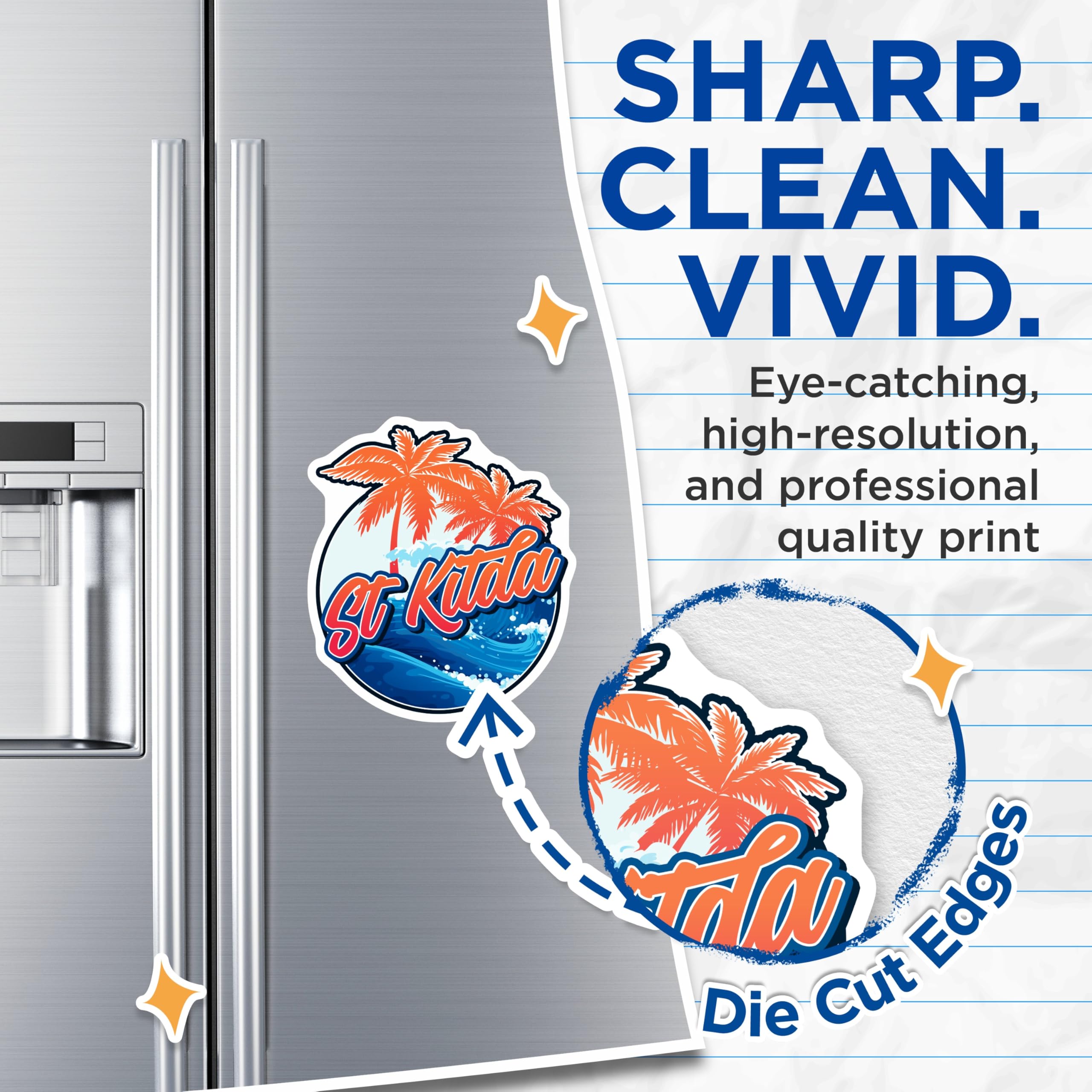 (2 Pack) St Kitts Magnets - Caribbean Island Souvenir - Tropical Vacation Fridge Decor - Beach Vibe Ocean Palm Tree - 5 Inches On Longest Side - Thick Durable Magnet - Made in USA - MAG19254