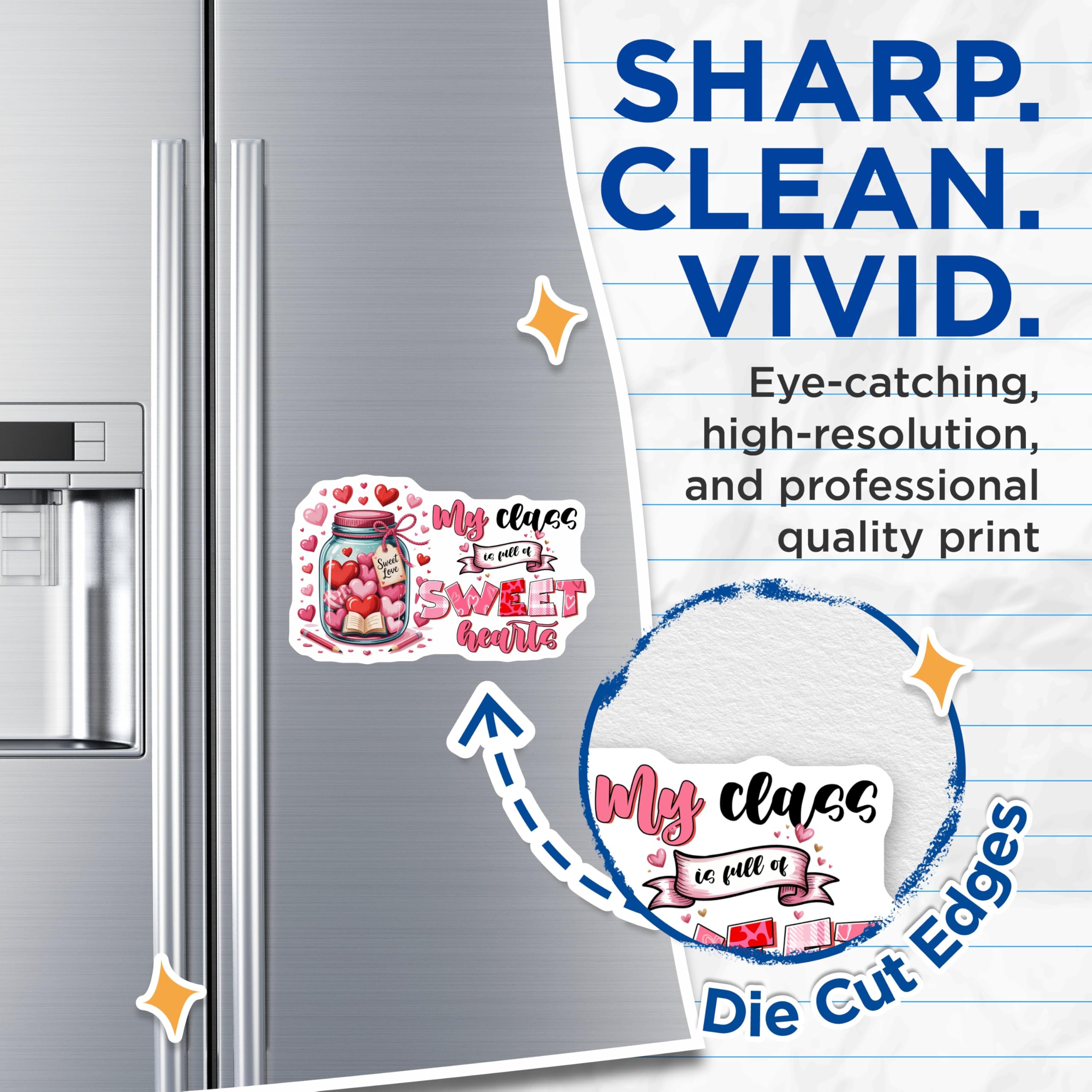 (2 Pack) Sweet Hearts Magnets - Class Valentine - Teacher Appreciation - 5" On Longest Side - Premium Magnet - for Cars, Refrigerators, Toolboxes, Lockers - Made in USA - MAG16865