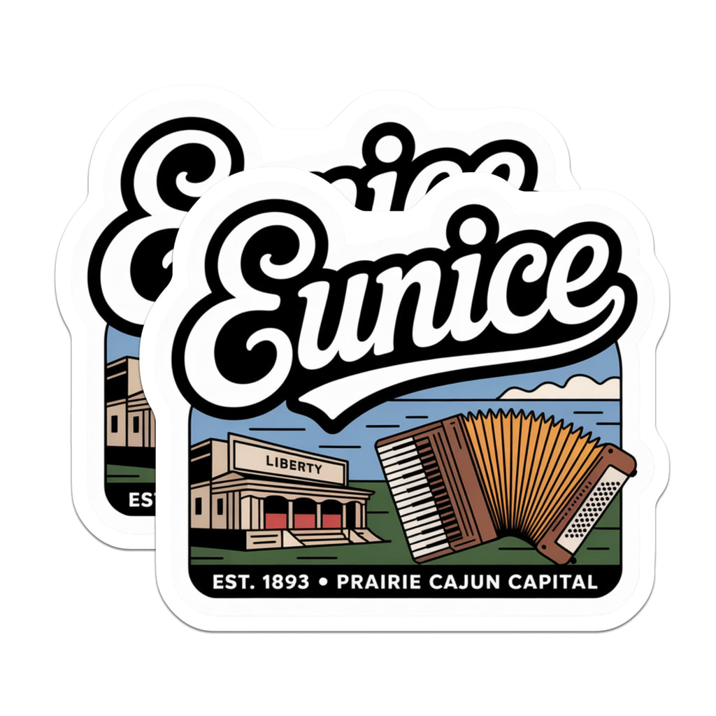 (2 Pack) Eunice Louisiana Magnets - Cajun Prairie Capital - Accordion Music Lover - 5" On Longest Side - Premium Magnet - for Cars, Refrigerators, Toolboxes, Lockers - Made in USA - MAG18027