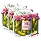 (3 Pack) Dill with It Decals - Pickle Lover Sticker - Funny Food Puns - 3 Inches On Longest Side - Easy Peel & Apply - Made in USA - 3MCS8704